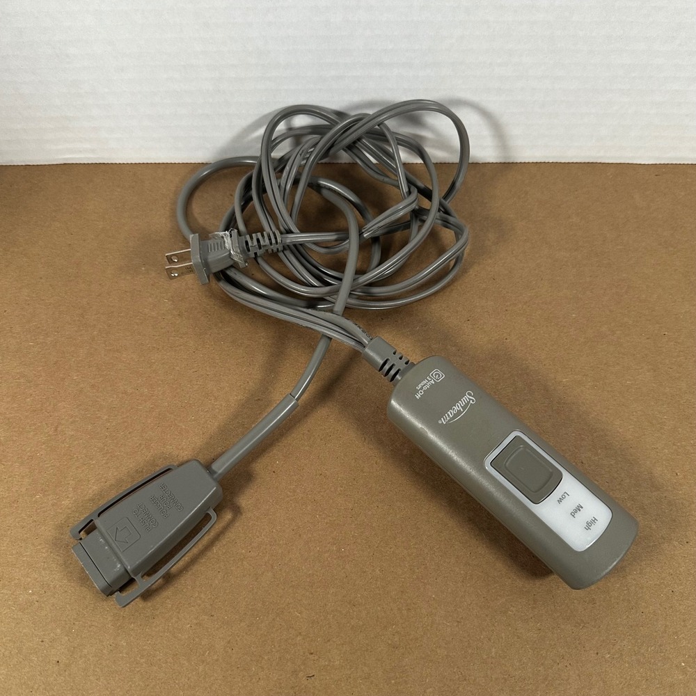 Sunbeam Heated Blanket Controller T85B Gray Good 3-Pin Auto-Off Replacement